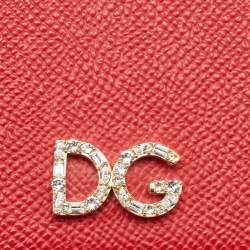 Pre Owned Dolce & Gabbana Red/Black DG Logo Crystals iPhone X Case