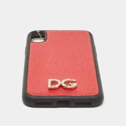 Dolce & Gabbana Red/Black DG Logo Crystals iPhone X Case 