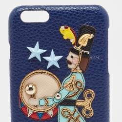 Dolce & Gabbana Blue Leather Nut Cracker Embellished iPhone 6 Case 