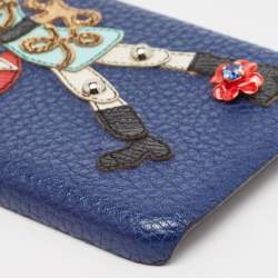 Dolce & Gabbana Blue Leather Nut Cracker Embellished iPhone 6 Case 