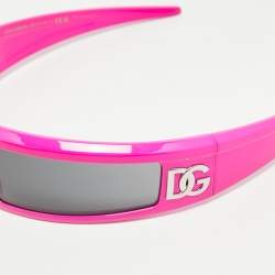 Pre Owned Dolce & Gabbana Pink/Black DG6181 Shield Sunglasses