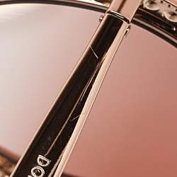 Pre Owned Dolce & Gabbana Rose Gold Gradient  D 2170-B Crystals Embellished Round Sunglasses
