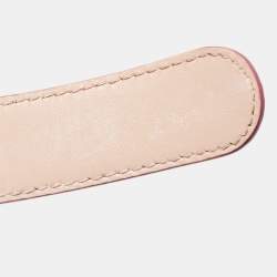 Pre Owned Dolce & Gabbana Pink Leather DG Logo Buckle Belt 70CM