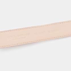 Pre Owned Dolce & Gabbana Pink Leather DG Logo Buckle Belt 70CM