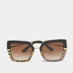 Dolce & Gabbana Dark Brown Gradient Printed DG4373 Oversized Sunglasses