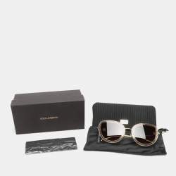 Dolce & Gabbana Gold Tone Metal DG2226 Devotion Collection Gradient Sunglasses
