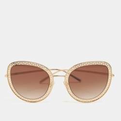 Dolce & Gabbana Gold Tone Metal DG2226 Devotion Collection Gradient Sunglasses