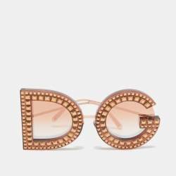 Dolce & Gabbana Brown DG6121-B DG Studded Oversized Sunglasses