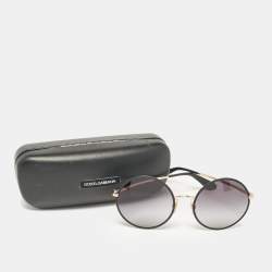Pre Owned Dolce & Gabbana Black/Grey Gradient DG2155 Round Sunglasses