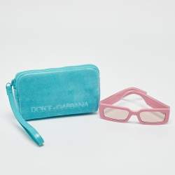 Pre Owned Dolce & Gabbana Pink DG6187 Logo Rectangle Sunglasses