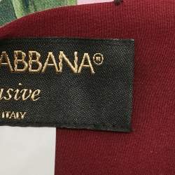 Pre Owned Dolce & Gabbana Exclusive Burgundy Rose Print Silk Scarf