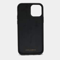 Dolce & Gabbana Black/White Graffiti Dauphine Leather iPhone 12/12 Pro Case