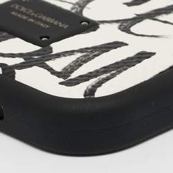 Dolce & Gabbana Black/White Graffiti Dauphine Leather iPhone 12/12 Pro Case
