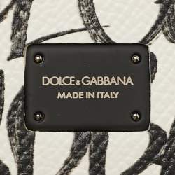 Dolce & Gabbana Black/White Graffiti Dauphine Leather iPhone 12/12 Pro Case