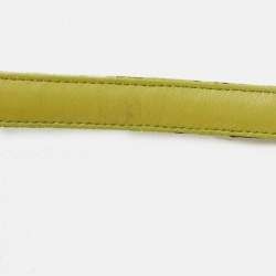 مملوكة مسبقًا Dolce & Gabbana Green Floral Print Fabric Slim Buckle Belt 75CM