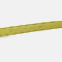 مملوكة مسبقًا Dolce & Gabbana Green Floral Print Fabric Slim Buckle Belt 75CM