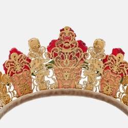 Dolce & Gabbana Crystal Composite Geranium Filigree Diadem Tiara Crown 