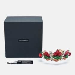 Dolce & Gabbana Crystal Composite Geranium Filigree Diadem Tiara Crown 
