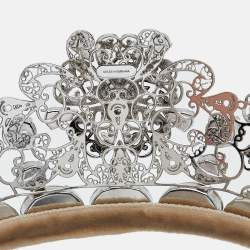 Pre Owned Dolce & Gabbana Silver Tone Crystal Embellished Tiara