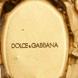 Dolce & Gabbana Composite Painting Crystals Gold  Tone Necklace