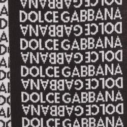 Dolce & Gabbana Brown/Pink Monogram Knit Scarf 