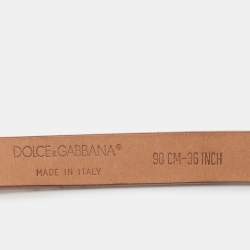 Pre Owned Dolce & Gabbana Brown Snakeskin Leather DG Waist Belt 90cm