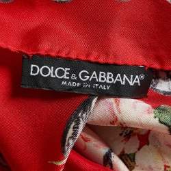 Dolce & Gabbana Red Printed Silk Scarf