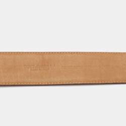 Pre Owned Dolce & Gabbana Purple Leather DG Logo Buckle Belt 85CM