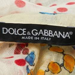 Dolce & Gabbana Multicolor Majolica Print Silk Scarf