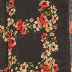 Dolce & Gabbana Multicolor Roses Print Silk Scarf