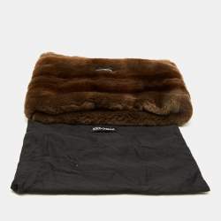Dolce & Gabbana Brown Rabbit Fur Neck Wrap