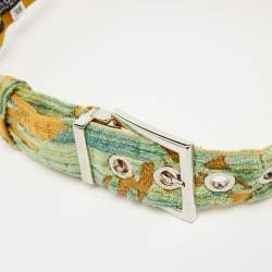 Dolce & Gabbana Multicolor Canvas Buckle Belt 70CM