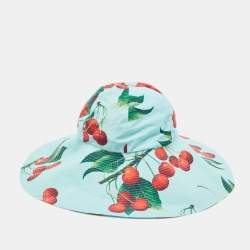 Dolce & Gabbana x Mytheresa Blue Cherry Print Cotton Hat 