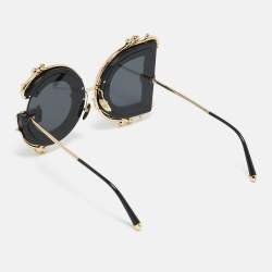 Pre Owned Dolce & Gabbana Gold/BlackDG4366 DG Baroque Sunglasses
