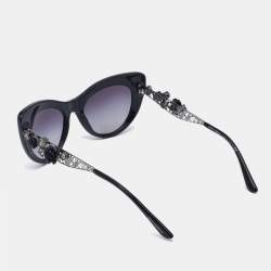 Pre Owned Dolce & Gabbana Black Gradient DG 4302-B Floral Embellished Butterfly Sunglasses
