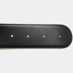 Dolce & Gabbana Black Leather Devotion Waist Belt 75CM