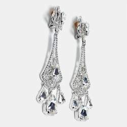 Dolce & Gabbana Crystals Silver Tone Earrings