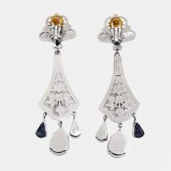 Dolce & Gabbana Crystals Silver Tone Earrings