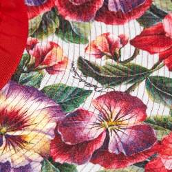 Dolce & Gabbana Red Poppy Print Cotton Wide Brim Hat 57