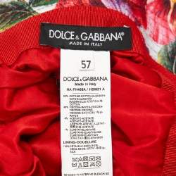 Dolce & Gabbana Red Poppy Print Cotton Wide Brim Hat 57