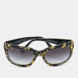 Pre Owned Dolce and Gabbana Black/Gold Gradient DG 4197 Square Sunglasses