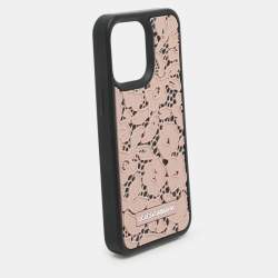 Dolce & Gabbana Pink/Black Lace Rubber iPhone 14 Pro Max Cover 