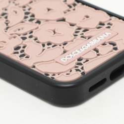 Dolce & Gabbana Pink/Black Lace Rubber iPhone 14 Pro Max Cover 