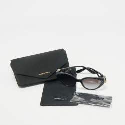 Pre Owned Dolce & Gabbana Black Gradient DG6146 Logo Cat Eye Sunglasses