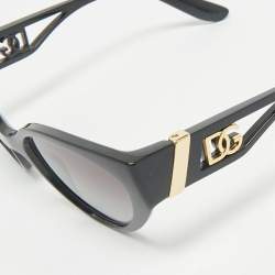 Pre Owned Dolce & Gabbana Black Gradient DG6146 Logo Cat Eye Sunglasses