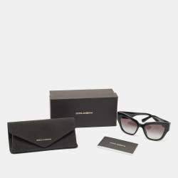 Dolce & Gabbana Black Gradient 4405 DG Crossed Cat Eye Sunglasses