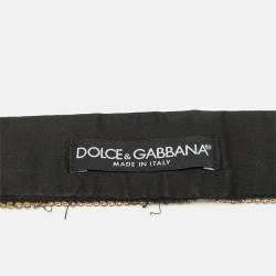 Pre Owned Dolce & Gabbana Black Crystal Logo Waist Belt