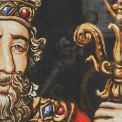 مملوكة مسبقًا Dolce & Gabbana Multicolor King Of Heart Print Modal Stole