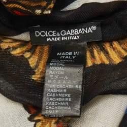 مملوكة مسبقًا Dolce & Gabbana Multicolor King Of Heart Print Modal Stole