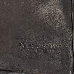 Pre Owned Dolce & Gabbana Black Leather Glove Hem Bandeau Scarf